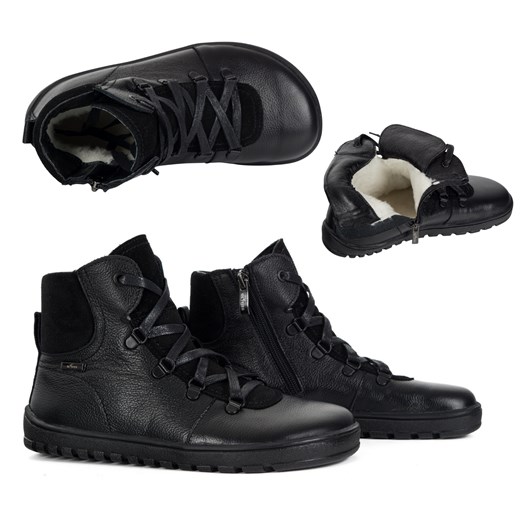 Buty damskie barefoot Madison ocieplane naturalną wełną merino czarne ze sklepu butyolivier w kategorii Botki - zdjęcie 186350428