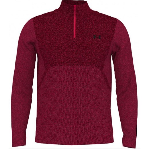 Męski longsleeve do biegania Under Armour UA Seamless Stride 1/4 Zip - czerwony ze sklepu Sportstylestory.com w kategorii T-shirty męskie - zdjęcie 186350566