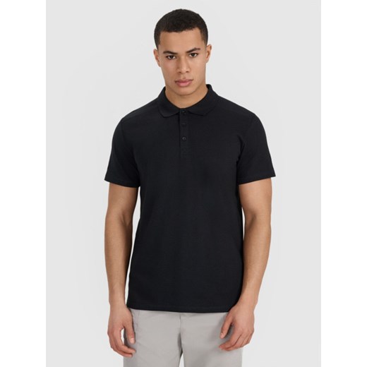 Męska koszulka polo 4F 4FRSS25TPTSM635 - czarna ze sklepu Sportstylestory.com w kategorii T-shirty męskie - zdjęcie 186350578