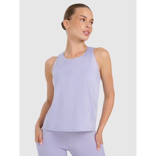Damski top treningowy 4F 4FWAW25TFSLF572 - fioletowy ze sklepu Sportstylestory.com w kategorii Bluzki damskie - zdjęcie 186350628