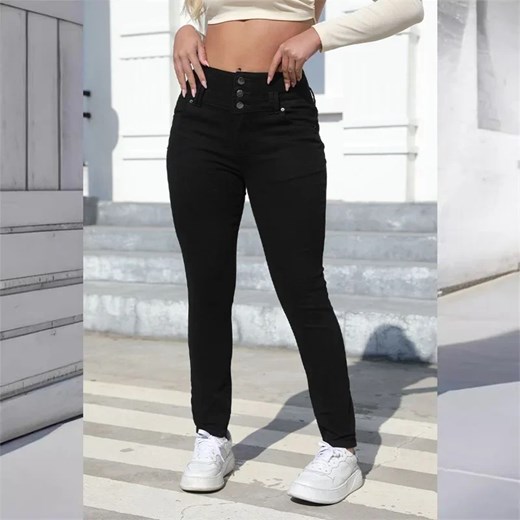 Damskie jeansowe rurki - Czarny S ze sklepu Intimica.pl w kategorii Jeansy damskie - zdjęcie 186354635