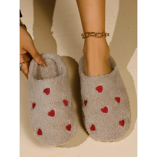Kapcie w serduszka - Beżowy 36-37 ze sklepu Intimica.pl w kategorii Kapcie damskie - zdjęcie 186358477