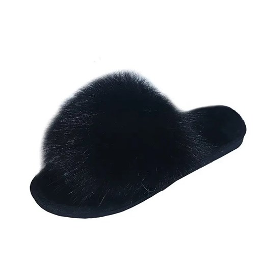 Kapcie z futerkiem - Czarny 36-37 ze sklepu Intimica.pl w kategorii Kapcie damskie - zdjęcie 186358508