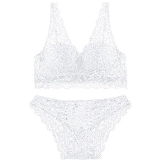Koronkowy komplet bielizny - Biały 70A ze sklepu Intimica.pl w kategorii Komplety bielizny damskiej - zdjęcie 186360955