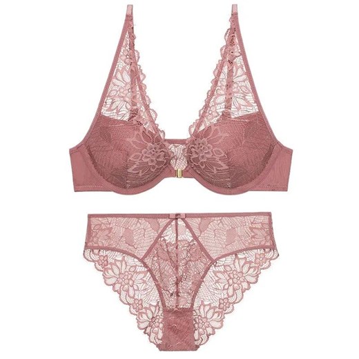 Koronkowy komplet bielizny - Różowy S ze sklepu Intimica.pl w kategorii Komplety bielizny damskiej - zdjęcie 186360966