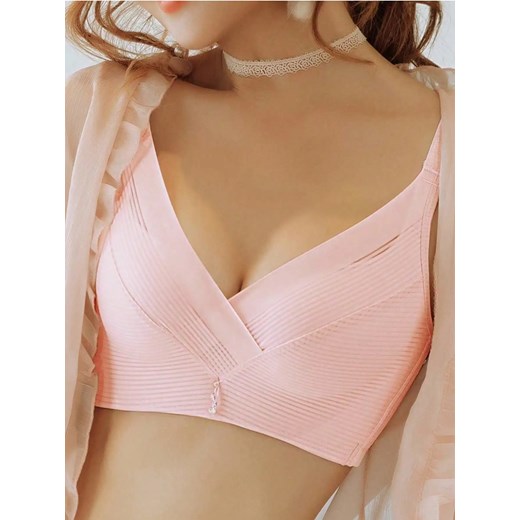 Modelujący biustonosz z trójkątnymi miseczkami - Różowy Uniwersalny ze sklepu Intimica.pl w kategorii Biustonosze - zdjęcie 186363477