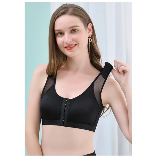 Modelujący biustonosz z zapięciem z przodu - Czarny S ze sklepu Intimica.pl w kategorii Biustonosze - zdjęcie 186363509