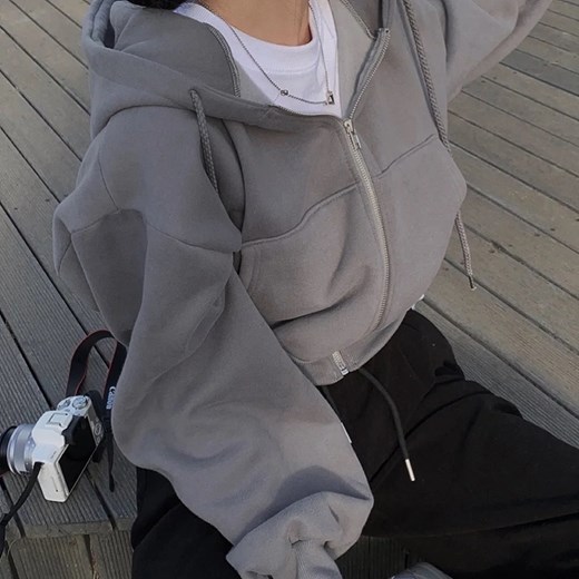 Rozpinana bluza damska - Ciemnoszary S ze sklepu Intimica.pl w kategorii Bluzy damskie - zdjęcie 186365668