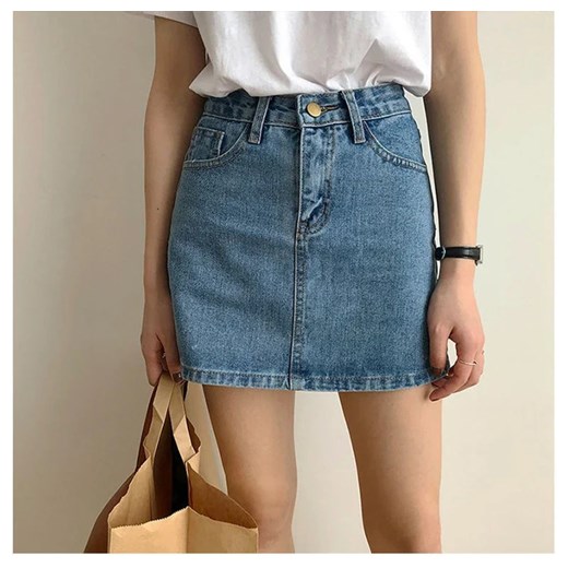 Spódnica jeansowa mini - Niebieski S ze sklepu Intimica.pl w kategorii Spódnice - zdjęcie 186367549