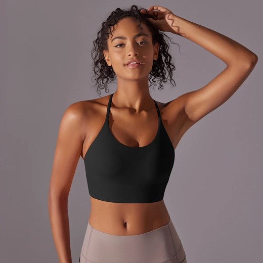 Stanik sportowy na ramiączkach - Czarny S ze sklepu Intimica.pl w kategorii Biustonosze - zdjęcie 186368257