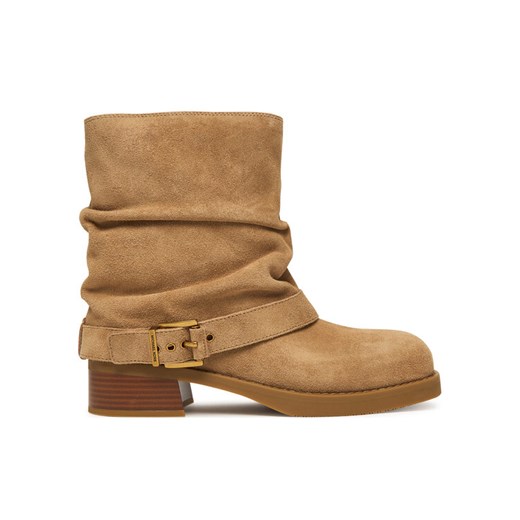 Botki MICHAEL Michael Kors Colby 40F5COFE5S Beżowy ze sklepu eobuwie.pl w kategorii Botki - zdjęcie 186371739