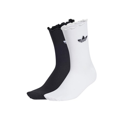 Skarpety długie adidas Ruffle Sock 2P JD5623 Biały ze sklepu eobuwie.pl w kategorii Skarpetki damskie - zdjęcie 186371816