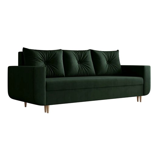 Ciemnozielona welurowa sofa tapicerowana S2-C42 ze sklepu Edinos.pl w kategorii Sofy i kanapy - zdjęcie 186376698