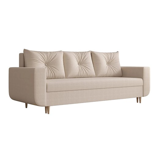 Beżowa rozkładana sofa z pojemnikiem na pościel Z3-W96 ze sklepu Edinos.pl w kategorii Sofy i kanapy - zdjęcie 186376719