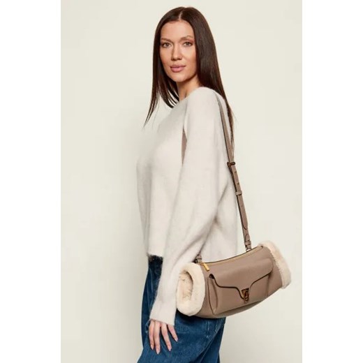 Coccinelle Skórzana torebka na ramię BEAT | shearling Coccinelle OS Gomez Fashion Store
