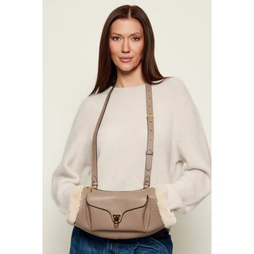 Coccinelle Skórzana torebka na ramię BEAT | shearling Coccinelle OS Gomez Fashion Store