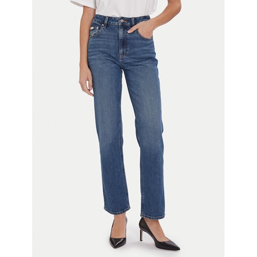 Calvin Klein Jeans Jeansy LV047D743G Niebieski Straight Fit ze sklepu MODIVO w kategorii Jeansy damskie - zdjęcie 186379027