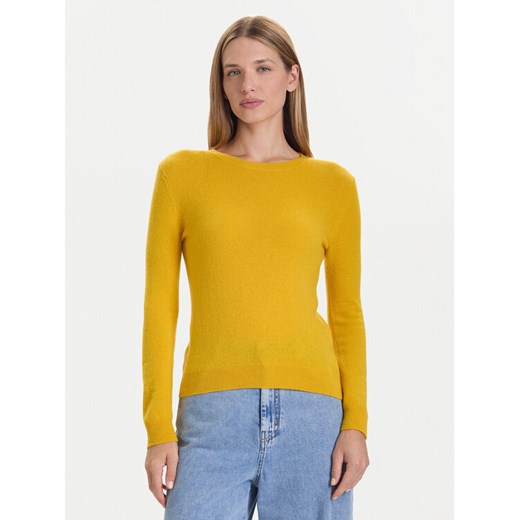 United Colors Of Benetton Sweter 1002D1K01 Żółty Regular Fit ze sklepu MODIVO w kategorii Swetry damskie - zdjęcie 186379045