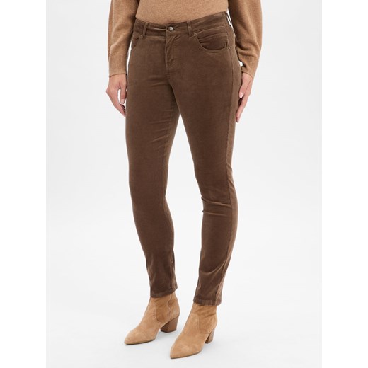 Franco Callegari Damskie spodnie sztruksowe Kobiety Bawełna błotnisty jednolity ze sklepu vangraaf w kategorii Spodnie damskie - zdjęcie 186379945