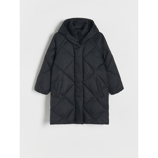 Reserved - Długi płaszcz z puchowym wypełnieniem - czarny Reserved 146 (10 lat) okazyjna cena Reserved