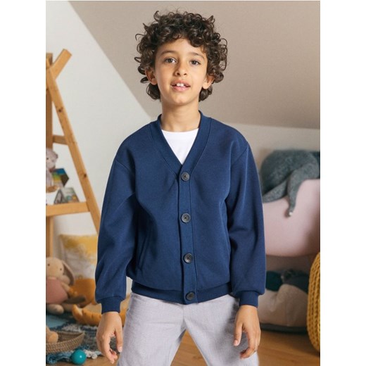 Sinsay - Bluza zapinana na guziki - granatowy - id: 341FC-59X - marki Sinsay - 186383276 Sinsay - Bluza zapinana na guziki - granatowy ze sklepu Sinsay w kategorii Bluzy chłopięce - zdjęcie 186383276