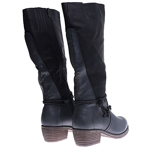 Ocieplane czarne kozaki damskie na niskim obcasie /F4-1 15271 T436/ 39 Pantofelek24.pl