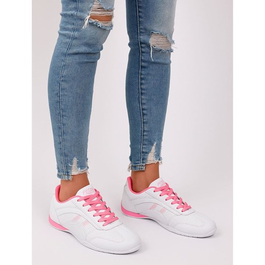 Biało różowe damskie buty sportowe /F4-3 14983 T149/ ze sklepu Pantofelek24.pl w kategorii Buty sportowe damskie - zdjęcie 186383777