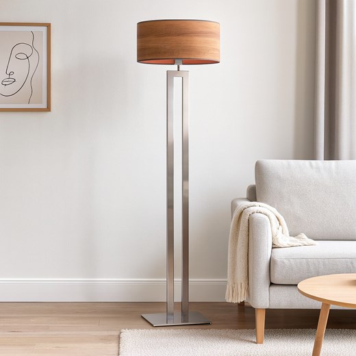 Srebrna lampa stojąca do salonu KALIFORNIA ECO ze sklepu Lysne w kategorii Lampy podłogowe - zdjęcie 186385476
