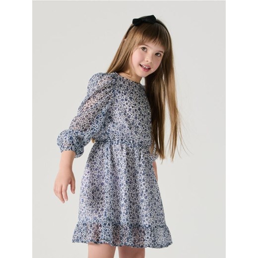 Sinsay - Sukienka w kwiaty z delikatną falbaną - wielobarwny ze sklepu Sinsay w kategorii Sukienki dziewczęce - zdjęcie 186385736