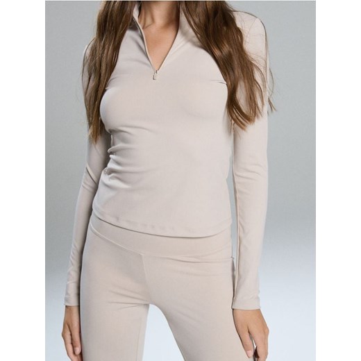 Sinsay - Bluzka z długim rękawem - kremowy Sinsay XL Sinsay