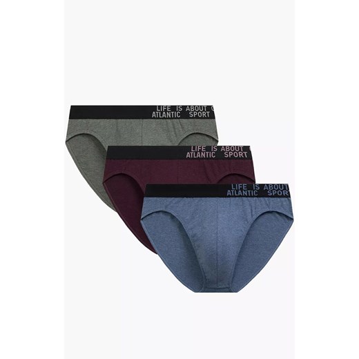 Atlantic 3-pack slipy męskie sport 3MP-209-ZIM/WIM/NIM, Kolor niebiesko-szary, Rozmiar 2XL, ATLANTIC ze sklepu Intymna w kategorii Majtki męskie - zdjęcie 186385978