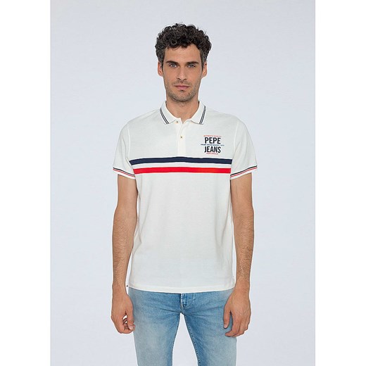 Pepe Jeans Koszulka polo w kolorze białym ze sklepu Limango Polska w kategorii T-shirty męskie - zdjęcie 186386535