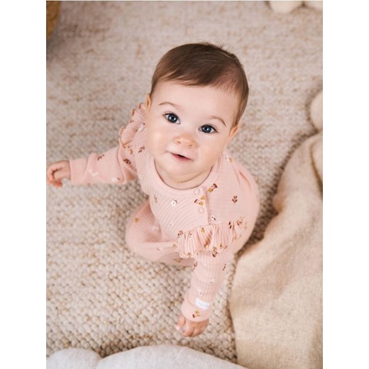 Sinsay - Bawełniany pajacyk ze wzorkiem - różowy Sinsay 62 (1-3 m) Sinsay