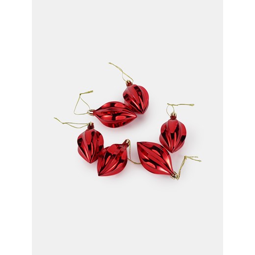 Sinsay - Bombki choinkowe 6 pack - czerwony Sinsay One Size Sinsay