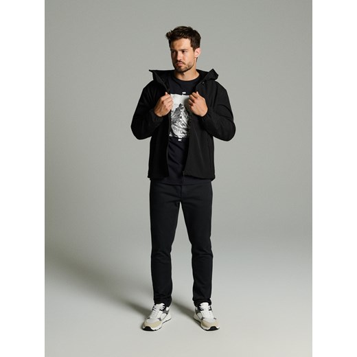 Sinsay - Bawełniana koszulka z nadrukiem - granatowy Sinsay L Sinsay