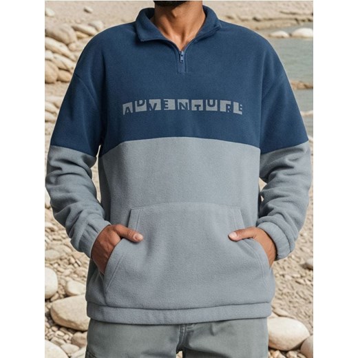 Sinsay - Bluza polarowa - niebieski ze sklepu Sinsay w kategorii Bluzy męskie - zdjęcie 186389199