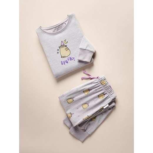 Reserved - Dwuczęściowa piżama Pusheen - fioletowy ze sklepu Reserved w kategorii Piżamy dziecięce - zdjęcie 186390196