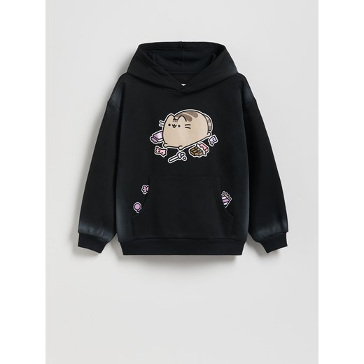 Reserved - Bluza z kapturem Pusheen - czarny ze sklepu Reserved w kategorii Bluzy dziewczęce - zdjęcie 186390258