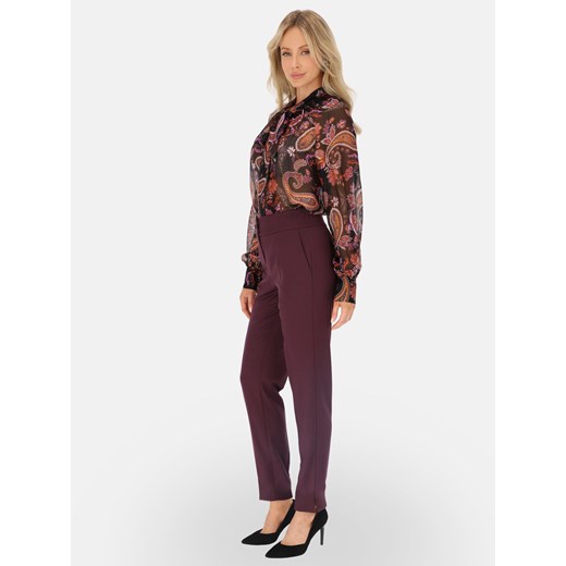 Fioletowe spodnie damskie z rozcięciem przy kostce L’AF Donna 34 Eye For Fashion