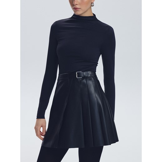 Reserved - Spódnica mini z imitacji skóry - czarny ze sklepu Reserved w kategorii Spódnice - zdjęcie 186392907