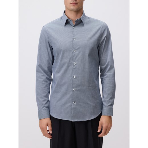 Reserved - Koszula slim fit w kratę - granatowy ze sklepu Reserved w kategorii Koszule męskie - zdjęcie 186392917