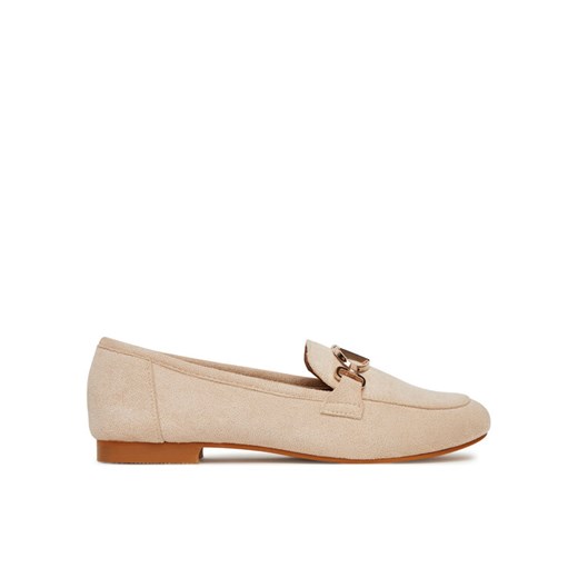 Loafersy DeeZee 200-1 Beżowy ze sklepu eobuwie.pl w kategorii Lordsy damskie - zdjęcie 186393555