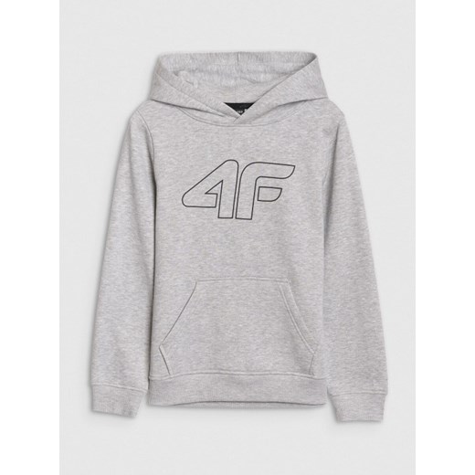 Chłopięca bluza dresowa nierozpinana bez kaptura 4F 4FJWSS25TSWSM1716 - szara ze sklepu Sportstylestory.com w kategorii Bluzy chłopięce - zdjęcie 186395666