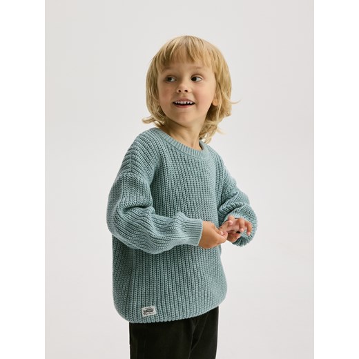 Reserved - Sweter oversize - jasnoturkusowy - id: 559BF-60X - marki Reserved - 186396656 Reserved - Sweter oversize - jasnoturkusowy ze sklepu Reserved w kategorii Swetry chłopięce - zdjęcie 186396656