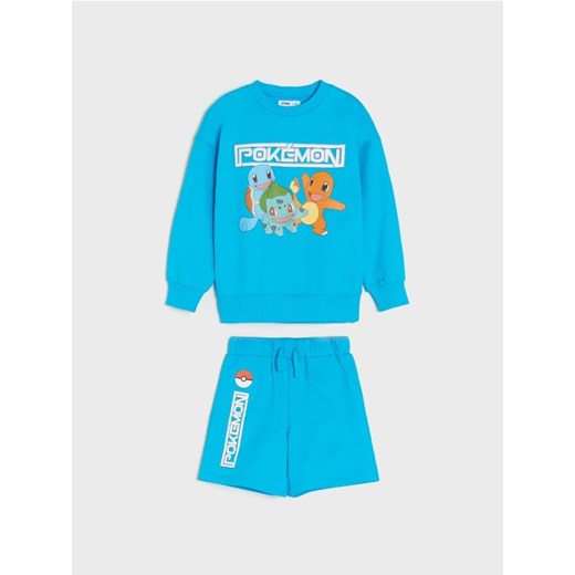 Sinsay - Komplet: bluza i szorty Pokémon - niebieski - id: 736AD-55X - marki Sinsay - 186398905 Sinsay - Komplet: bluza i szorty Pokémon - niebieski ze sklepu Sinsay w kategorii Komplety chłopięce - zdjęcie 186398905