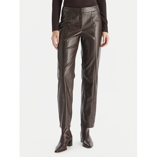 Vero Moda Spodnie z imitacji skóry Vips 10336342 Brązowy Straight Fit ze sklepu MODIVO w kategorii Spodnie damskie - zdjęcie 186399078