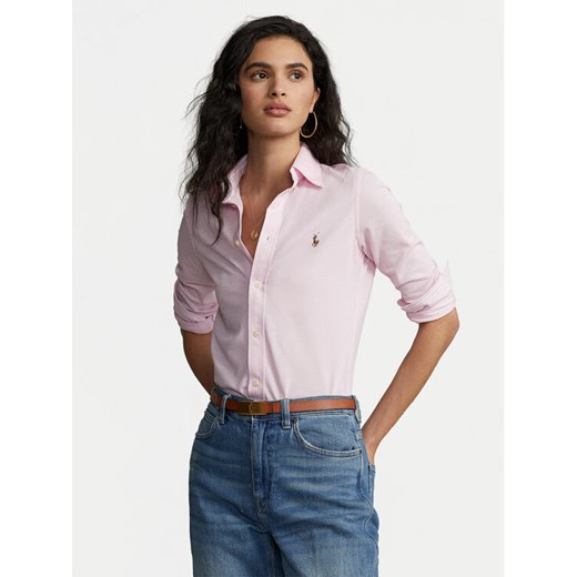 Polo Ralph Lauren Koszula Heidi 211664427002 Różowy Slim Fit ze sklepu MODIVO w kategorii Koszule damskie - zdjęcie 186399085