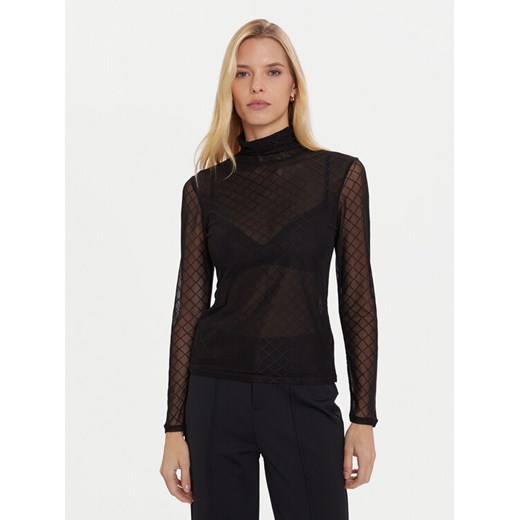 Morgan Bluzka 252-TMESH Czarny Slim Fit ze sklepu MODIVO w kategorii Bluzki damskie - zdjęcie 186399086