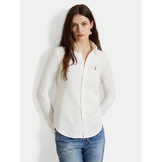Polo Ralph Lauren Koszula Heidi 211664427003 Biały Slim Fit ze sklepu MODIVO w kategorii Koszule damskie - zdjęcie 186399175