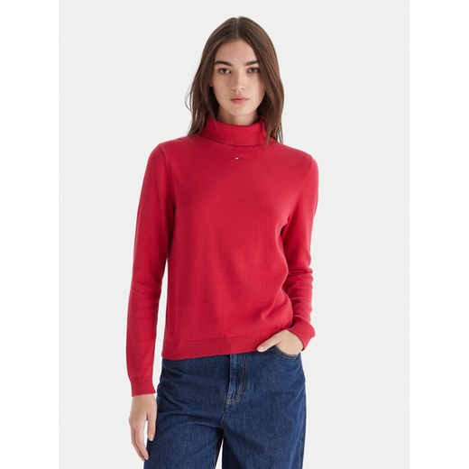 Tommy Jeans Golf Essential DW0DW21672 Czerwony Regular Fit ze sklepu MODIVO w kategorii Swetry damskie - zdjęcie 186399196